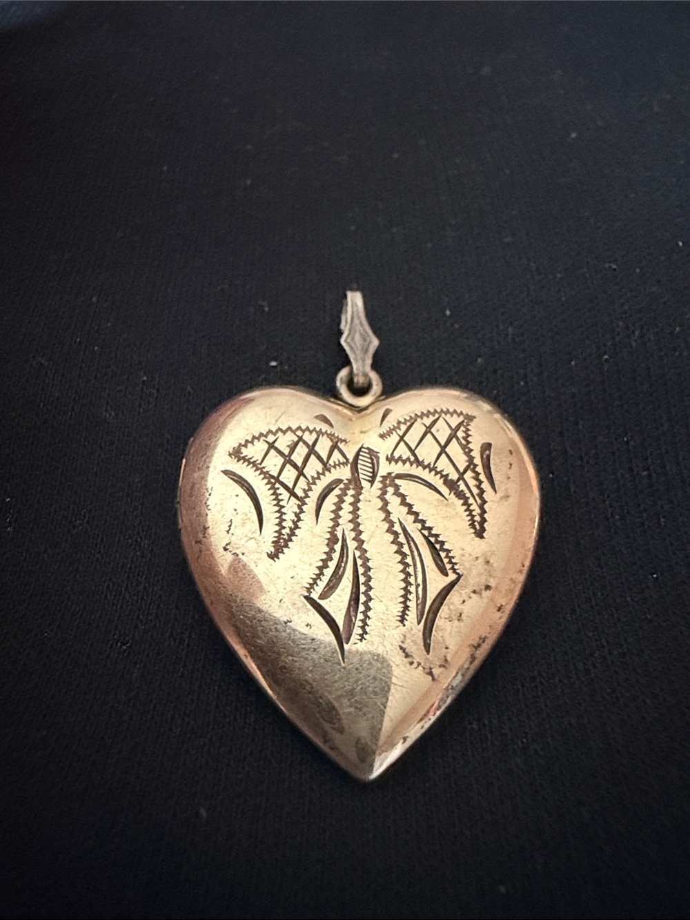Vintage 10K gold filled large heart locket pendant by Dorel